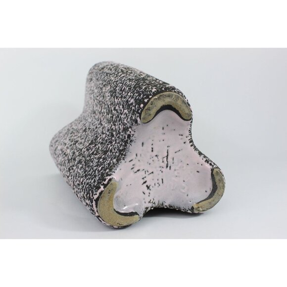 Kenwood Zanesville Pottery Vase 10” USA 2103 MCM Pink Black Speckled Tri Lobe - Picture 7 of 14